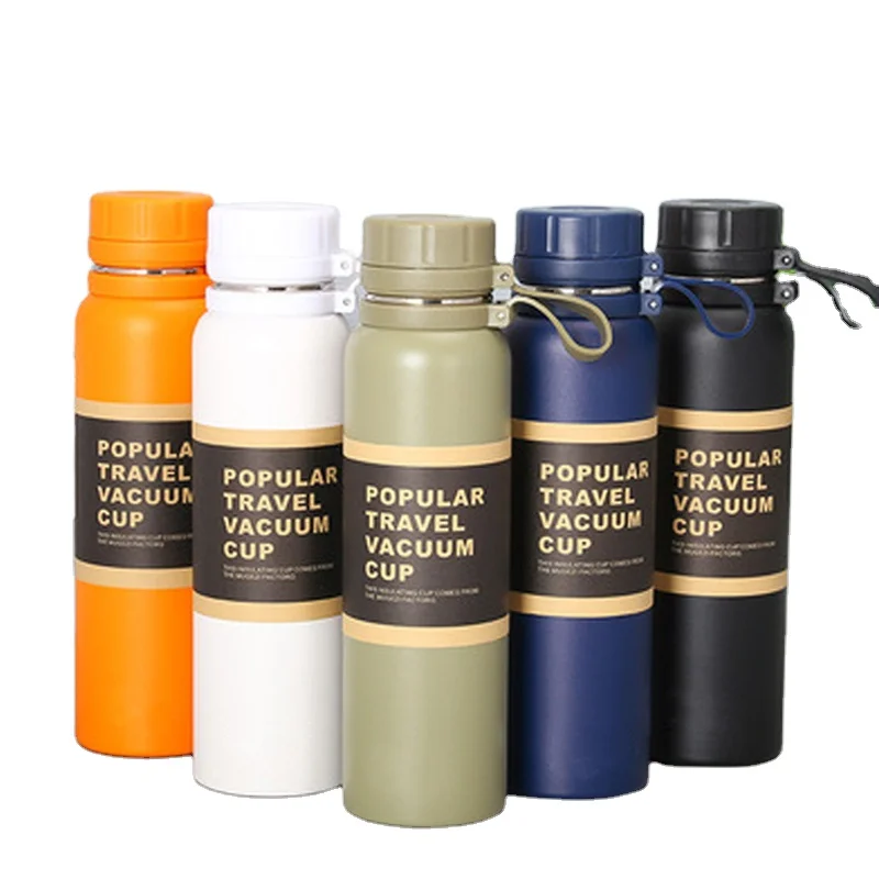 

Popular travel vacuum cup Double Wall Water Bottle Stainless Steel Flask Sports Bottle with Handle Lid, Customizable