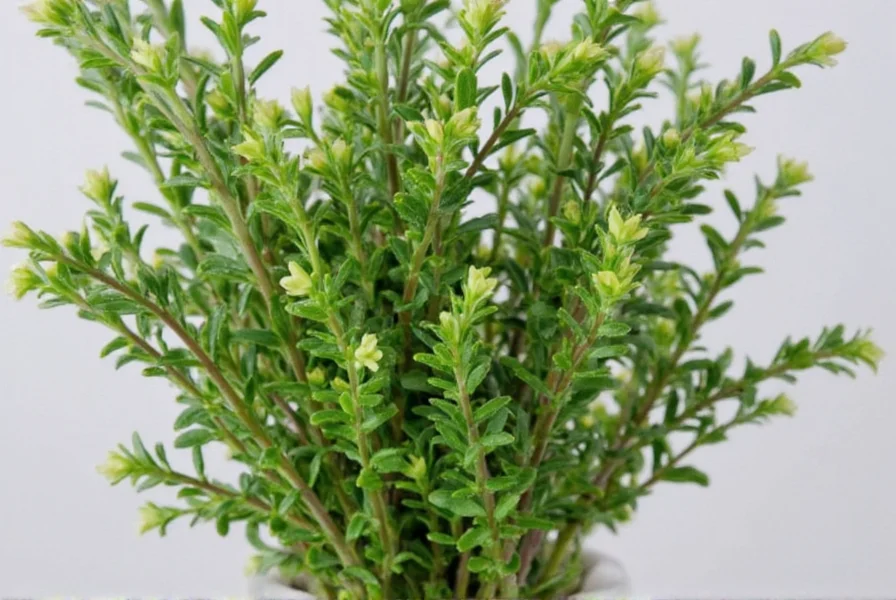 Garden with organic thyme plants