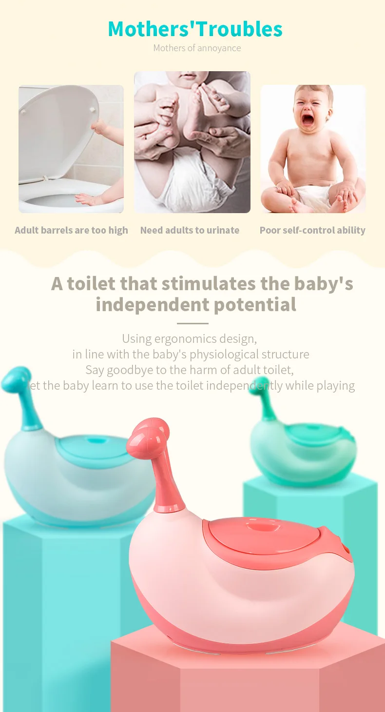 New Three-in-one Snail Wheeled Sliding Childrens Toilet Drawer Baby Toilet 