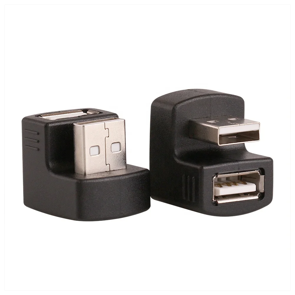 

Black U Shape USB 2.0 A Male to A Female Extension Adapter 180 Degree Converter Connector