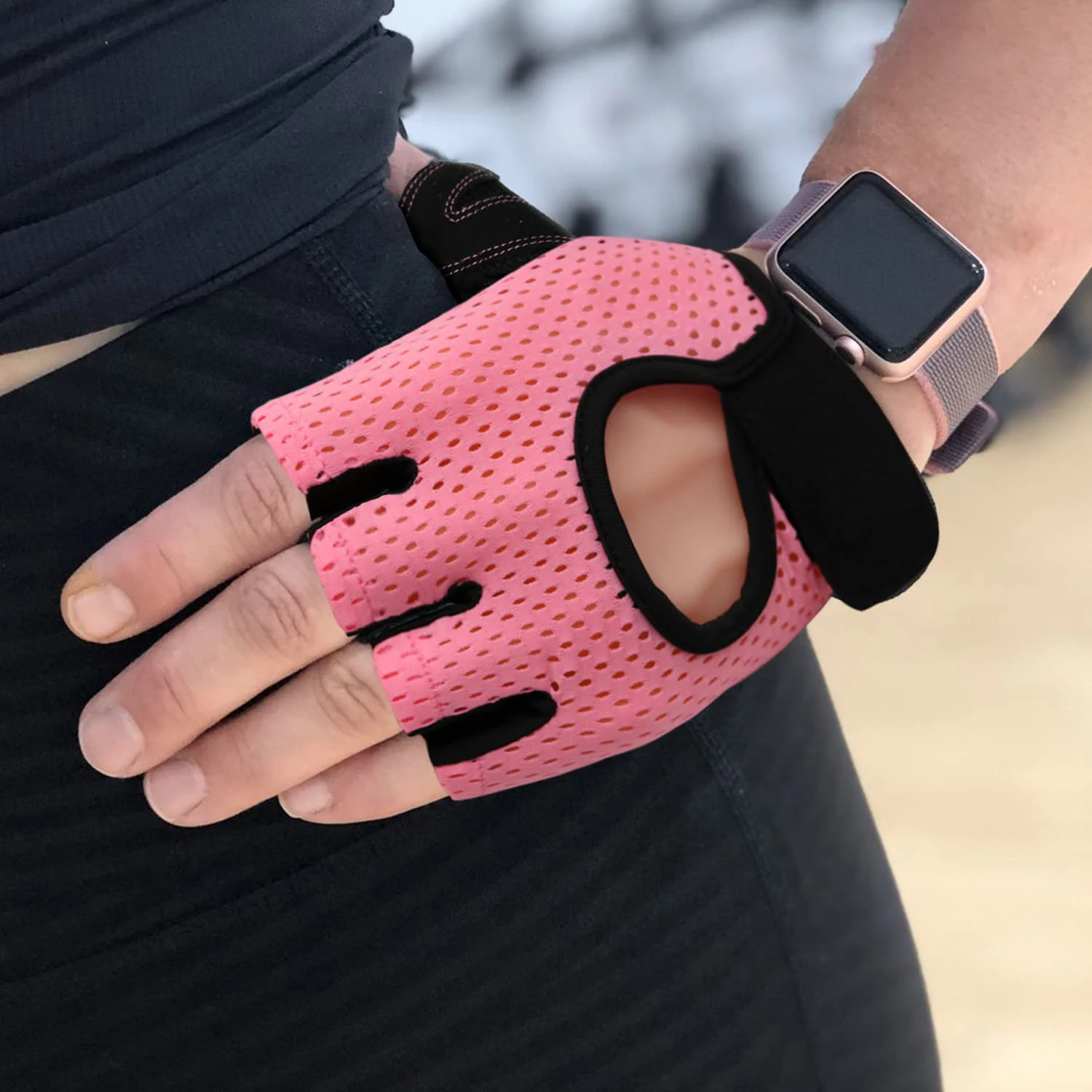 

Women Men Non Slip Washable Weight Lifting Cycling Half Finger Grip Gloves