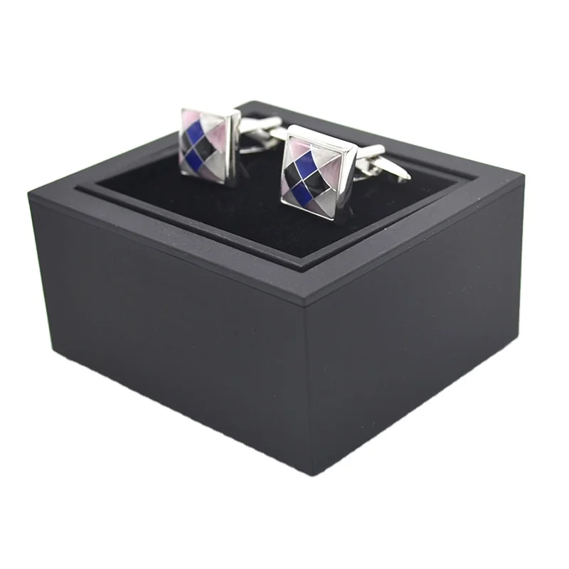 

Wholesale bulk black cufflink gift packing stock box with custom logo