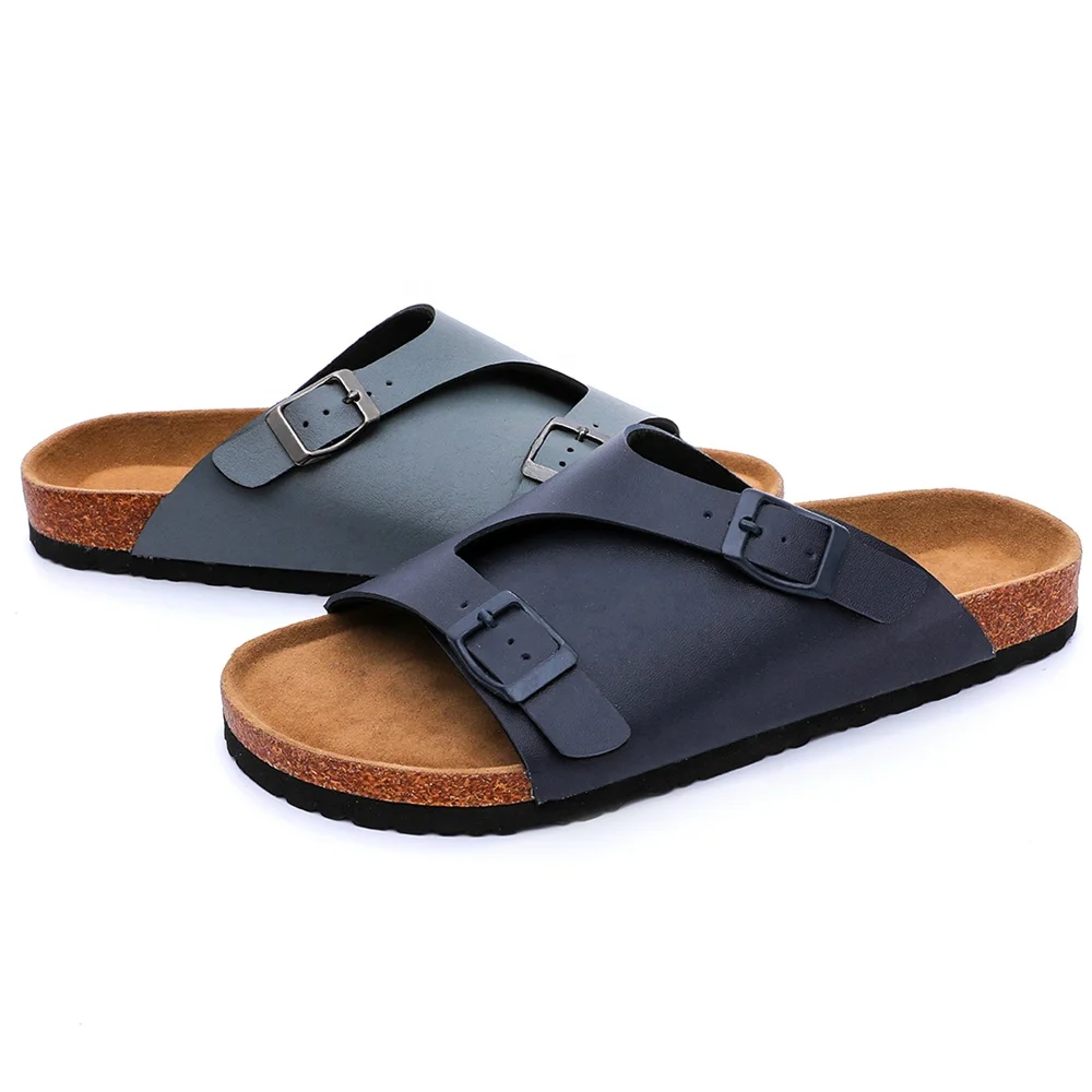 

New Style Men's Summer Cork Sole Flat Sandals with Comfortable Feet-bed