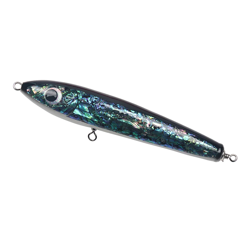 

20g 20cm Wooden Stickbait Surface Trolling Lure Pencil Boat Fishing Artificial Bait Abalone Shell Angling