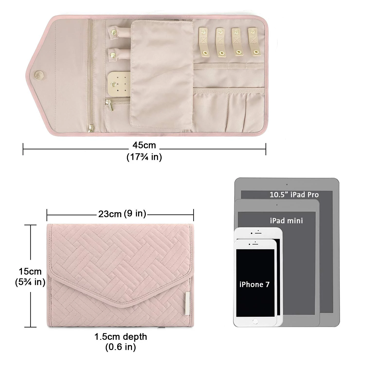 Hot Sale Wholesale Travel Jewelry Organizer Roll Foldable Jewelry Case