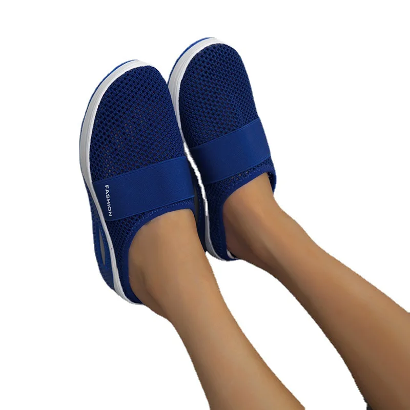 

2022 women's fashion slides lightweight trendy hollow out breathable mesh slippers slip on flat shoes autumn summer streetwear
