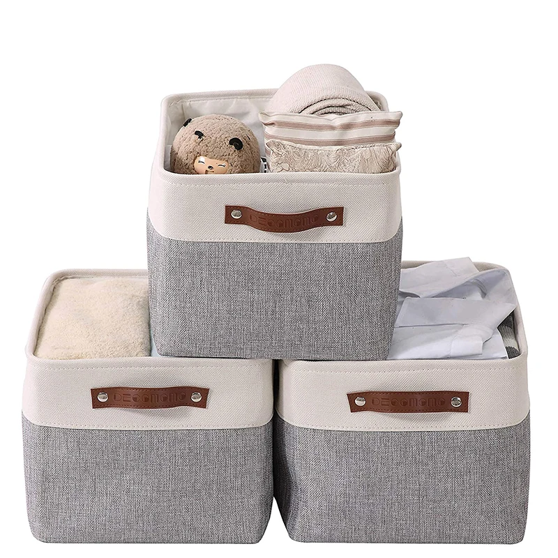 

Foldable Storage Bin Collapsible Sturdy Cationic Fabric Storage Basket Cube WithHandles for Organizing Shelf Nursery Home Closet