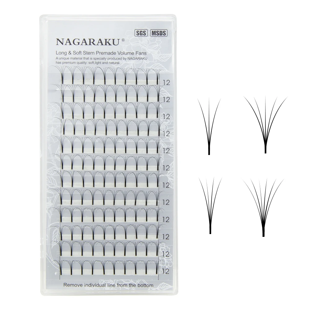 

NAGARAKU Volume Eyelashes 3D-6D Premade Volume Fans Russian Volume Lashes Black Faux Cils Premium Mink, Natural black