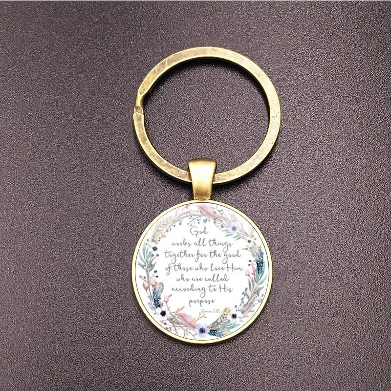 Custom Retro Cheap Christian Keychain Keyring Miniature Bible Key Chain