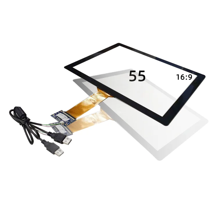 

55 inch touch glass Pcap touch panel Projected Capacitive touch screen panel with ILITEK EETI usb controller