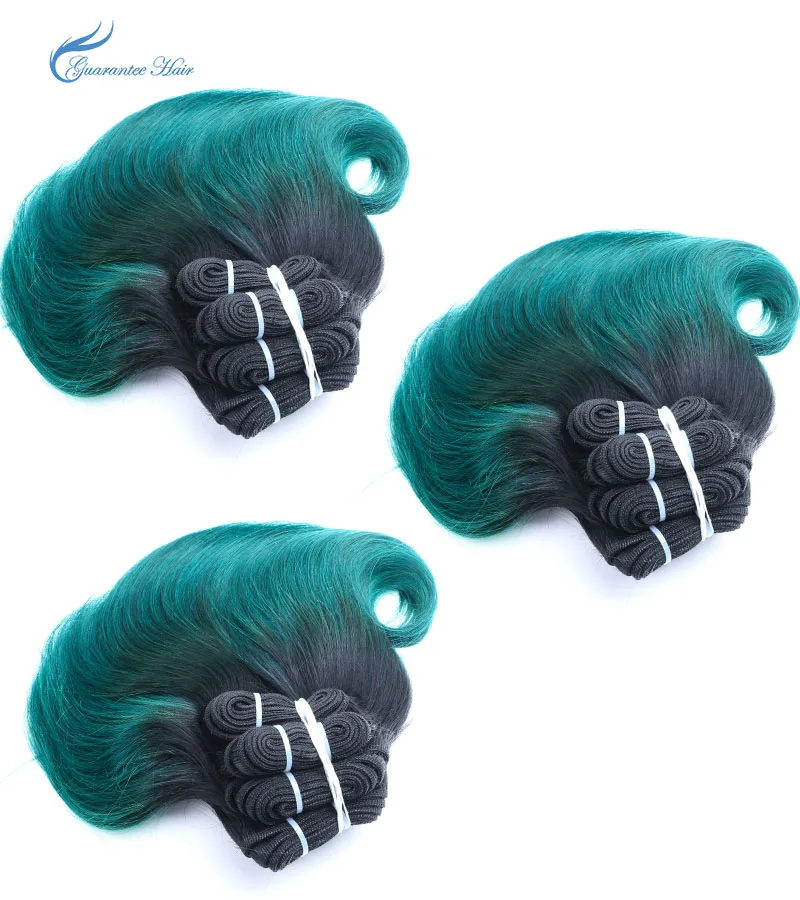 

Promotion hot selling #1b/green 8" 230g body wave human hair weft