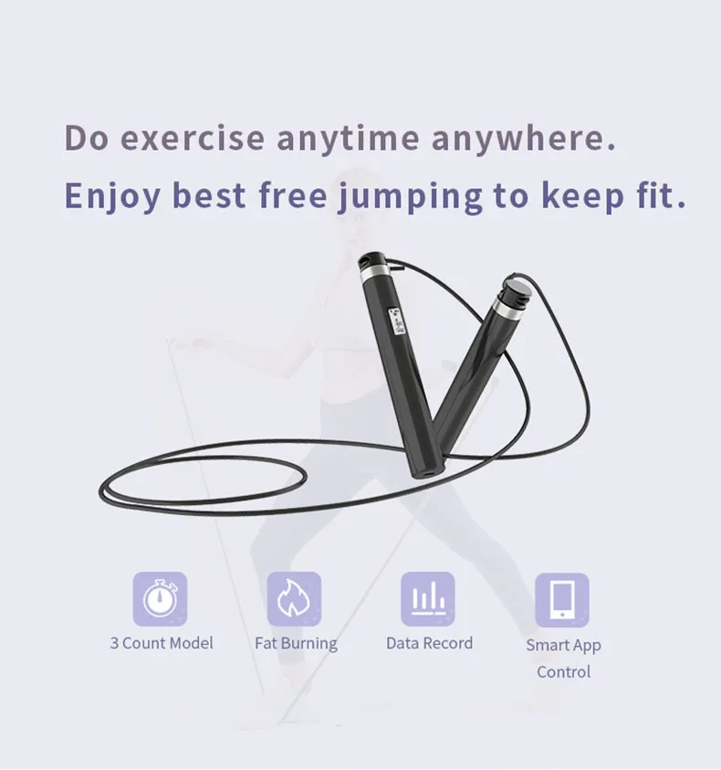 Supplier Skipping Rope Adjustable Smart App High Quality Digital Jump