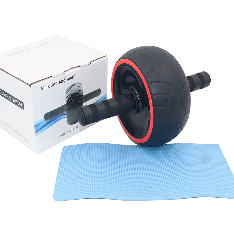 

Home Workouts Core Fitness Abdominal Muscle toner Ab Roller Wheel with Thick Knee Pad, Red+black