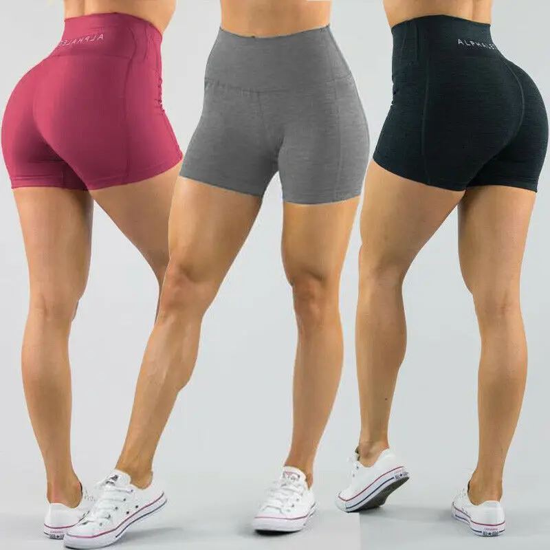 

Women's High Waist Sports Short Workout Running Fitness Female Shorts Gym Yoga Leggings With Side