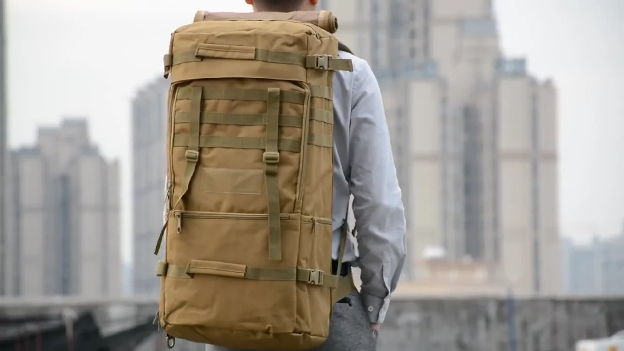 Large Tactical Mens Military Backpack,Black Military Tactical Molle