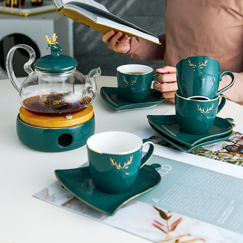 

Best Selling Handmade Ceramic Tea Set Coffee Handle Feature Eco Material Natural Origin Type Ceremony coffee & tea sets, Green