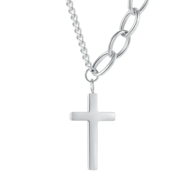 

Trendy Gold Plated Stainless Steel Cross Necklace Mens Women Pendant Necklace