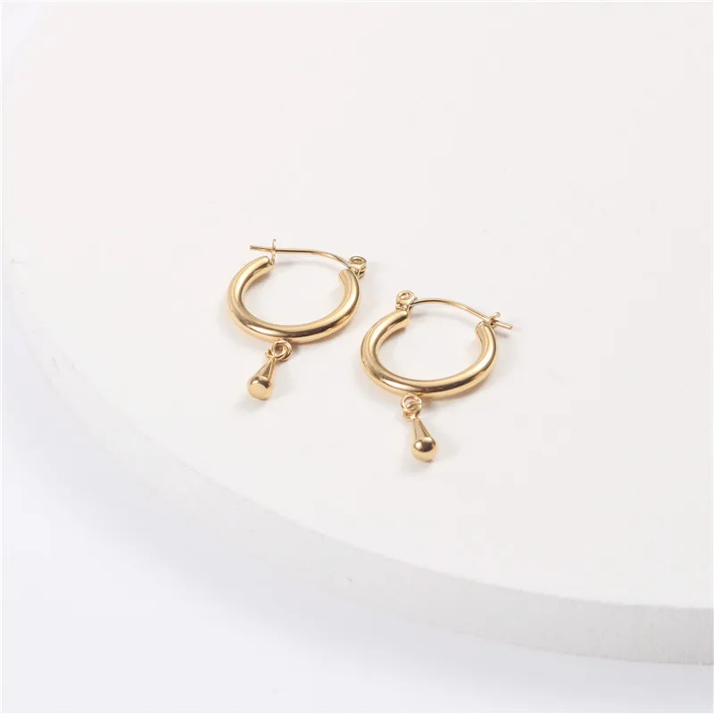 

JOOLIM High End 18K Gold Plated Water proof Drop Hoop Earrings for Women Stainless Steel Earrings Wholesale