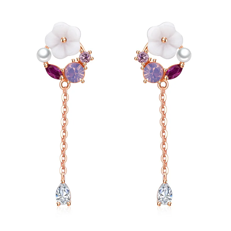 

Vintage style 925 Silver Pin Flower Drop And Dangle Earring Jewellery Women Drop Earrings, Available