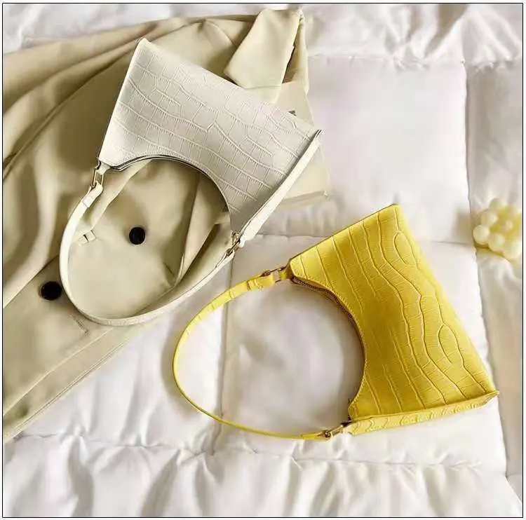 

Stone Pattern Custom Shoulder Bag Women Shoulder Bags Solid Color Ladies Underarm Bag