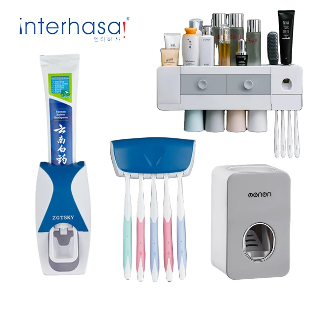 

Logo 2021 Wall Mounting Bathroom Sets automatic toothpaste dispenser And uv Toothbrush Holder