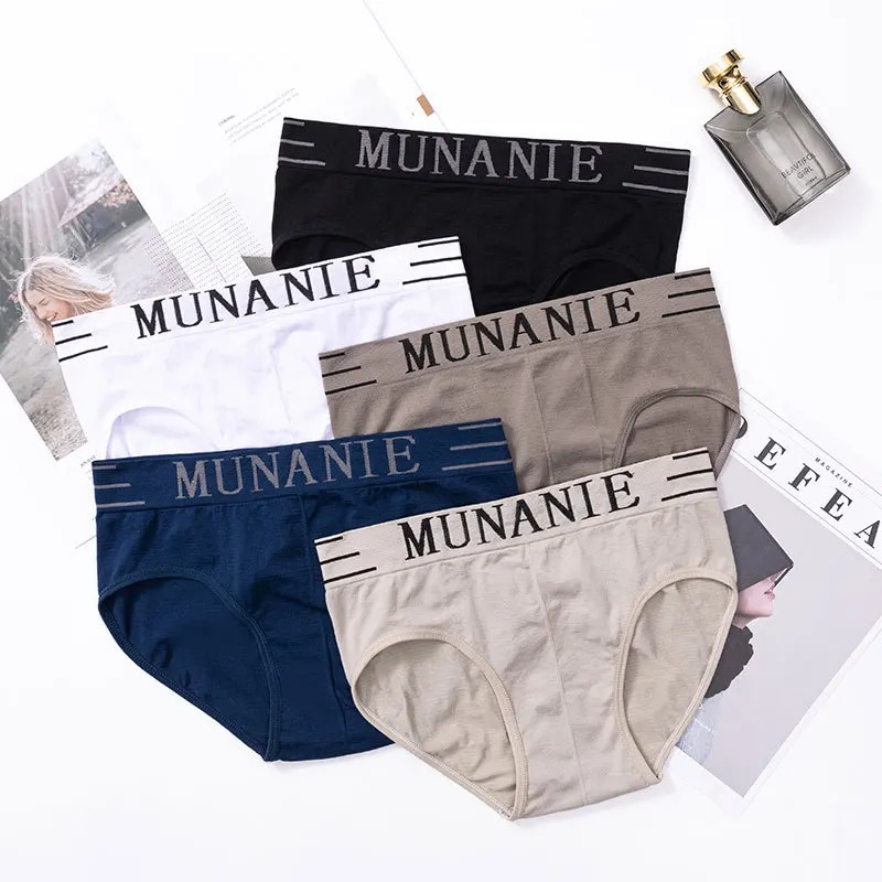 

1pc/Opp Bag wholesale breathable modal cotton printing seamless men's underwear boxer briefs logo in Men's Briefs
