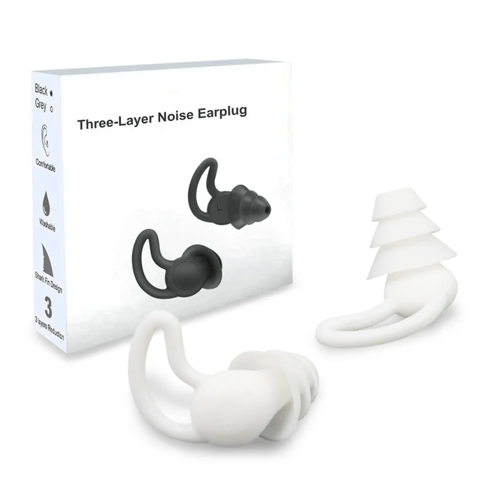 

Skin- Friendly Reusable Silicone Earplugs Ear Plugs Hearing Protection Noise Cancelling Sleep Waterproof OEM Comfortable