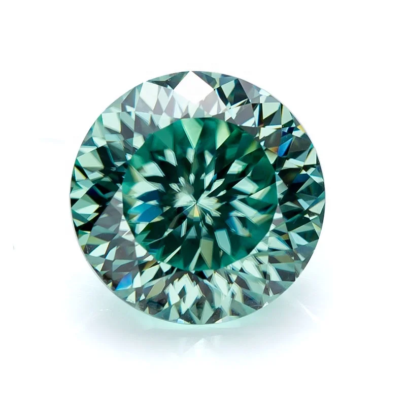 

9mm Hundred face round cut Drak green synthetic moissanite jewelry loose diamonds wholesale supplier China gemstones customized