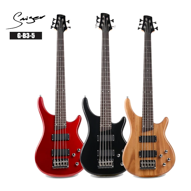 

G-B3-5 Best Popular Alder Wood 5 strings electric bass guitar, Natural(6 available colors)