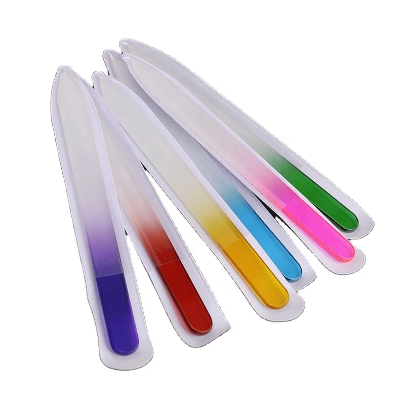 

Customized good quality personalized gradient nail files wholesale glass material nail files, As picture show