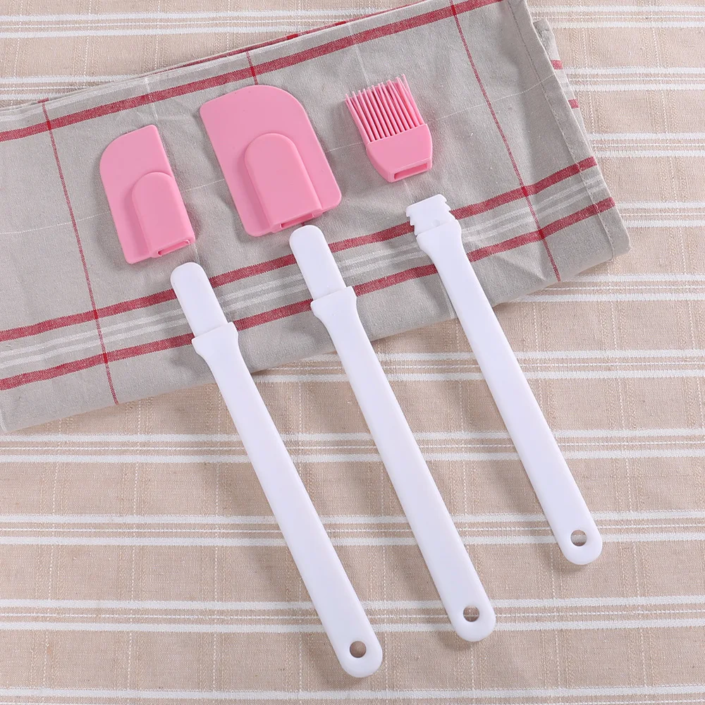 

3 - Piece Heat Resistant Silicone Cooking Set, Including 2 Silicone Spatulas 1 Silicone Brush