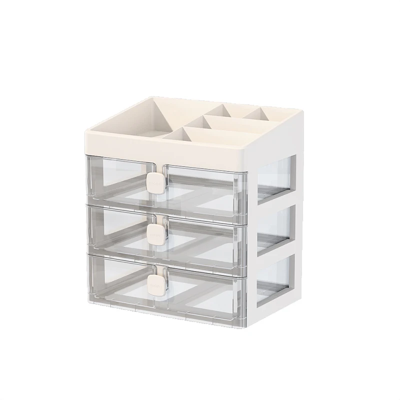 Plastic  Makeup Sundries Container in Classic Office Supplies Bin with Pull Out Desktop Organizer Desk Storage Box