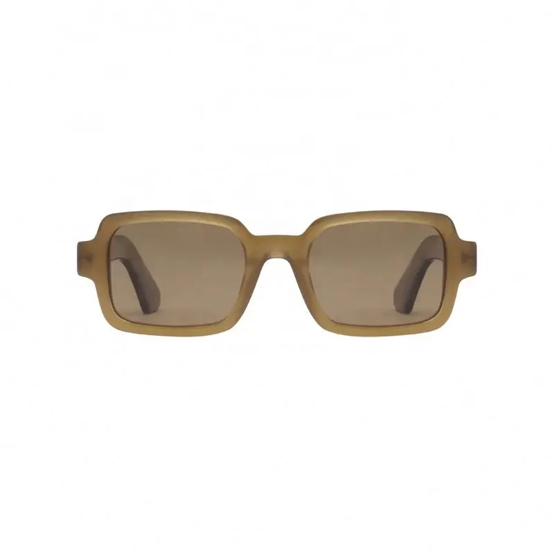 

2022 Vintage Custom Logo Unisex Biodegradable Square Bevel BIO ECO Acetate Shades Polarized Sunglasses
