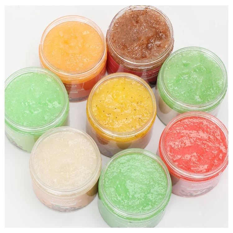 

2021 Hot Sale Wholesale Private Label Natural Organic Exfolianting Whitening Moisturizing Fruit Sugar Body Scrub