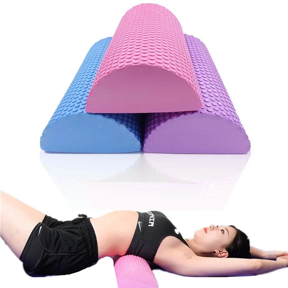 

30-45cm Half Round EVA Foam Roller Pilates Fitness Equipment Balance Pad Yoga Blocks With Massage Floating Point