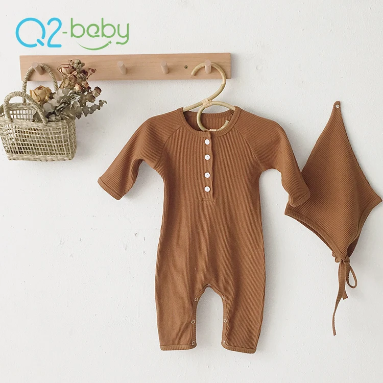 

Q2-baby Wholesale Cotton Knitted Long Sleeve Baby Clothes Rompers Jumpsuits