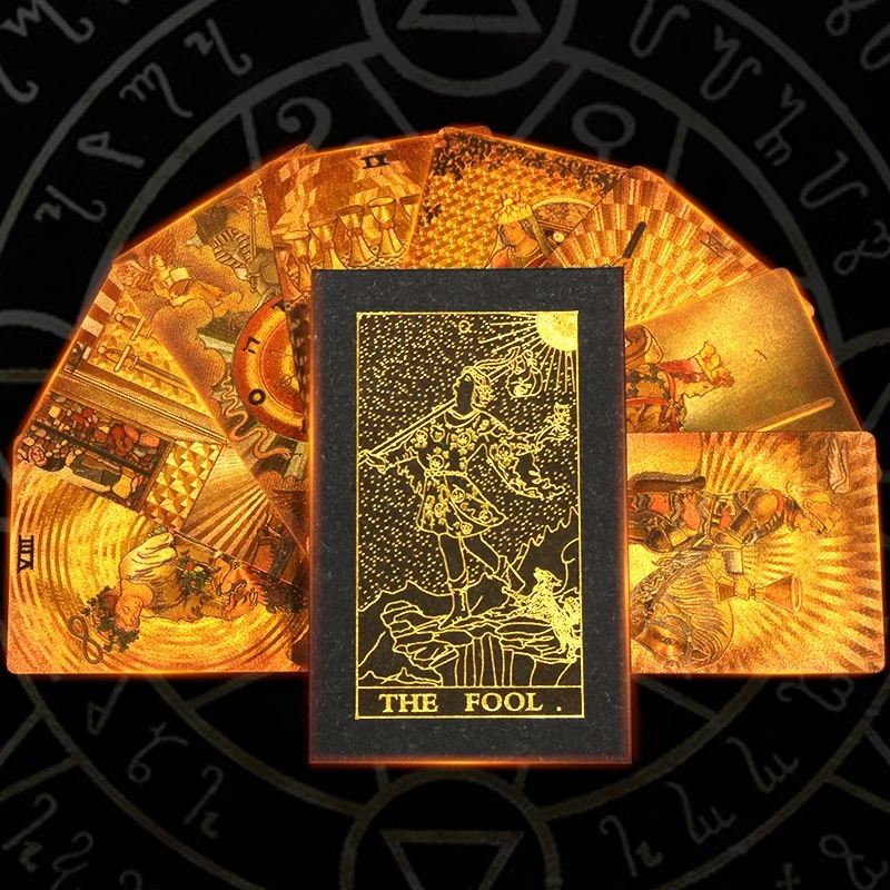 

78 PCS Divination Tarot Decks Wholesale Gold Foil Tarot Custom Printing Cartas De Tarot Cards With Guidebook, Multi