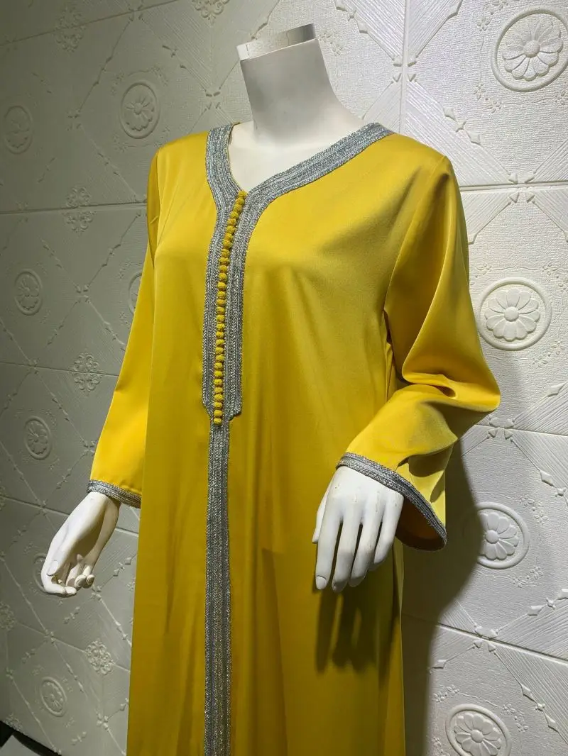 

Fashion Muslim Middle East Abaya Solid Color Arabic Layered Front Open abaya women islamic clothing muslim Islamic clothing