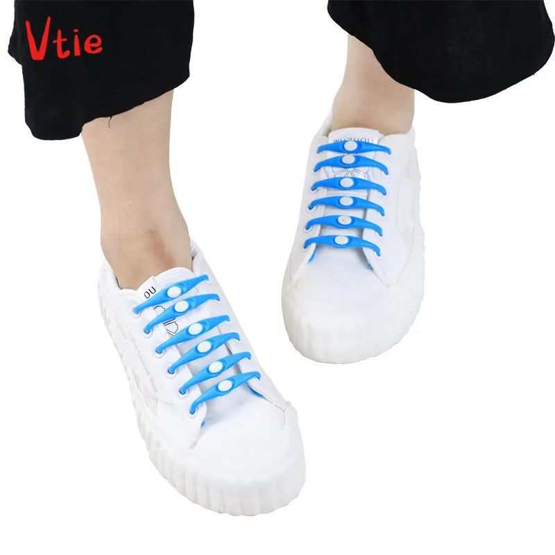 

Modern Stylish 12Pcs Easy No Tie Shoelaces Elastic Silicone Flat Lazy Shoe Lace Strings Adult can Custom Printed Shoelaces, 13
