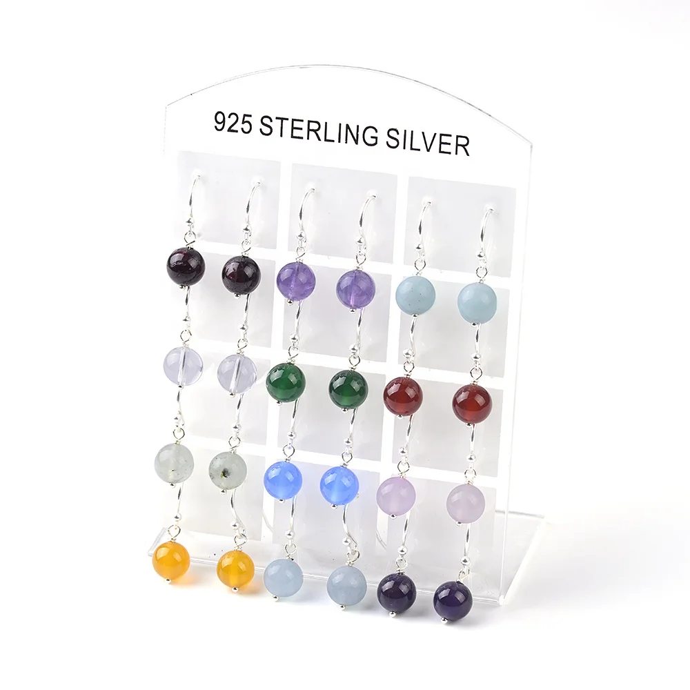 

Cliobeads sterling silver jewelry November birthstone tiger eye round beaded french hook earrings for women with short hair