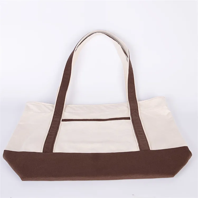 
Oversized Beige Washed Sturdy 18 Ounce Cotton Canvas Diaper Grocery shoulder tote bag with Gusset bottom 