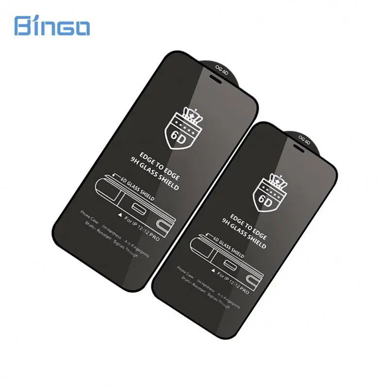 

2021 6D new glass bubble free screen protector Anti-fingerprint tempered glass with package for iphone xr