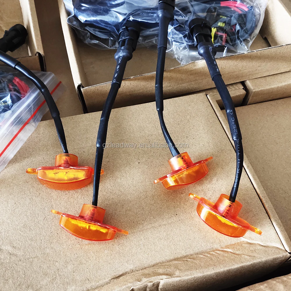 3pcs White/amber Led Grille Lights For 4x4 Pickup Truck F150 F250 F350