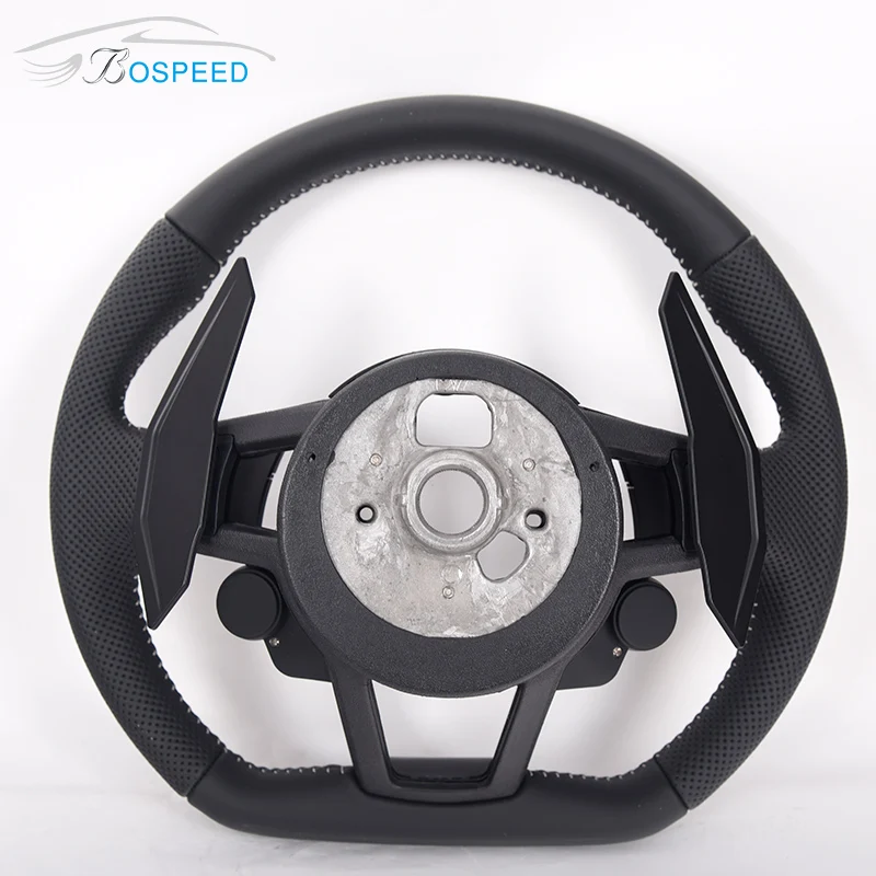 

Plain forged honeycomb glossy matte button shift paddles stitching carbon fiber steering wheel au-di for TT R8, Customized color