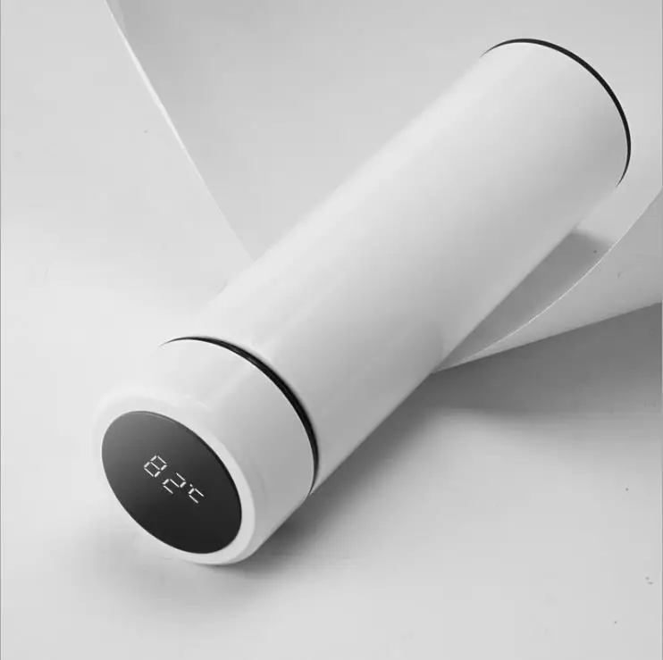 

500ml Led Temperature Display Stainless Steel Water Bottle Smart Water Bottle Digital Display Thermos Vacuum Flask, White,black,red,pink,blue,gold,green