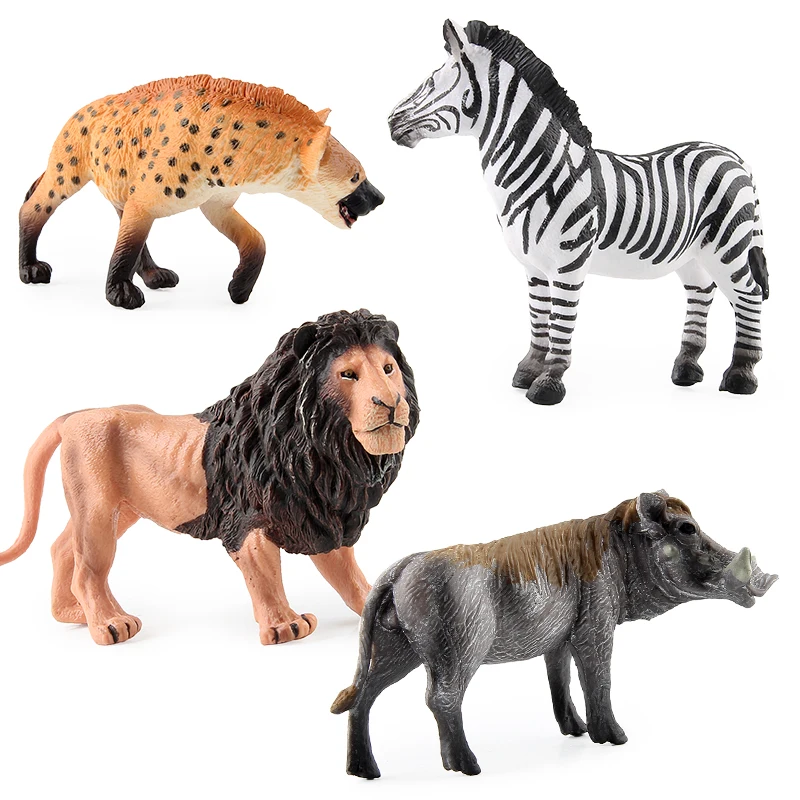 
Wild Animal Model Toy Set for Kids PVC Wildlife Model Elephant Giraffe Crocodile Rhinoceros Zebra Lion 