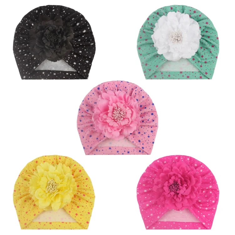

Wholesale Children Hair Accessories Polyester Cotton Kids Elastic Hairband Solid Color Flower Baby Turban Headband