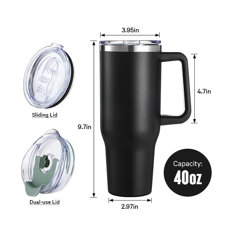 

Custom logo 20oz 40 oz double wall stainless steel vacuum insulated coffee travel mug powder coated regular tumbler