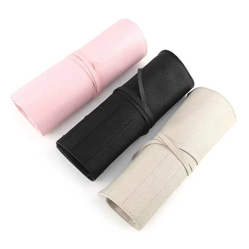 

Rolling Case Pouch Holder Cosmetic Bag Organizer leather case makeup brush makeup brush bag makeup brush bag custom logo