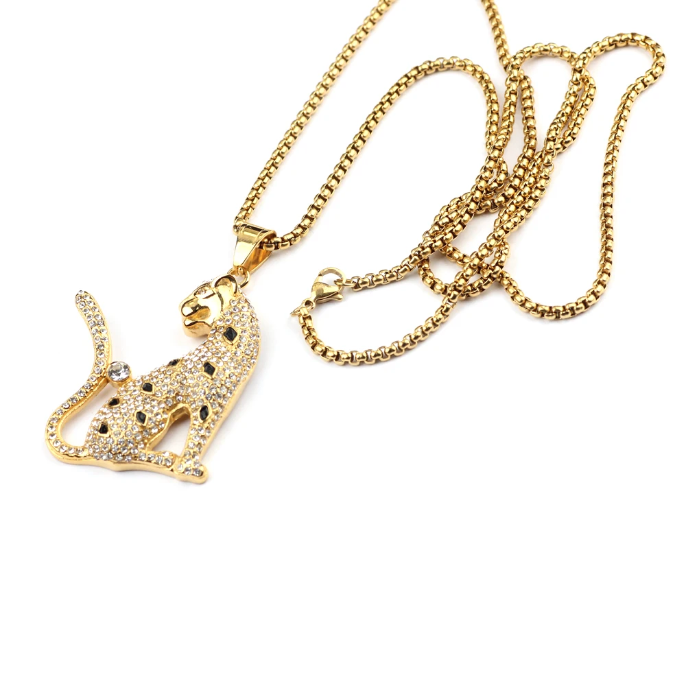 

panther Gold silver animal style stainless steel high quality chain necklace